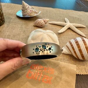 Alexis Bittar crystal lucite hinged bracelet